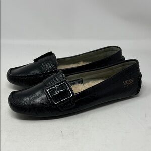 UGG Black Leather Loafers